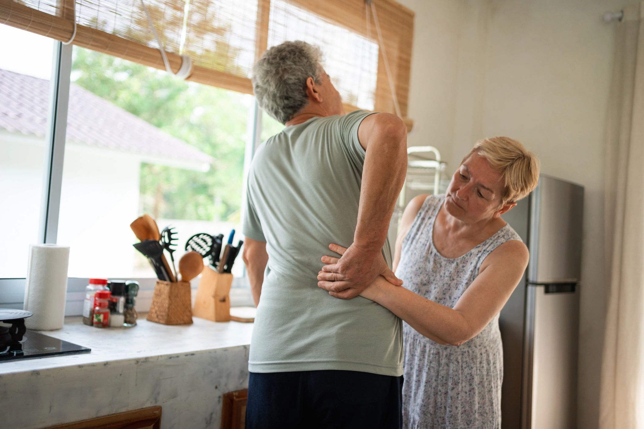 Senior couple receiving support at home